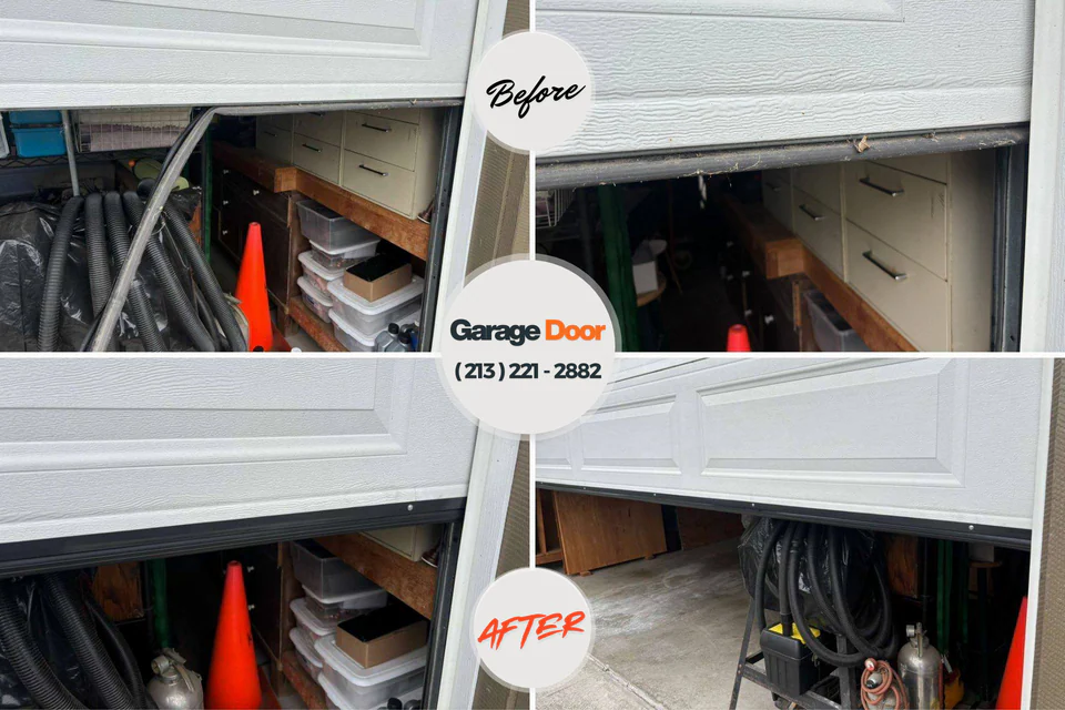 Before and after: garage door repair Cañoncito, NM